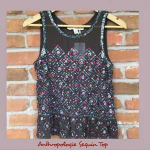 Anthropologie Sequin Top